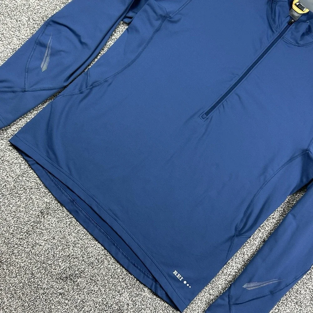 Vintage REI Co Op Jacket‎ Mens Large 1/4 Quarter Zip Pullover Blue Long Sleeve